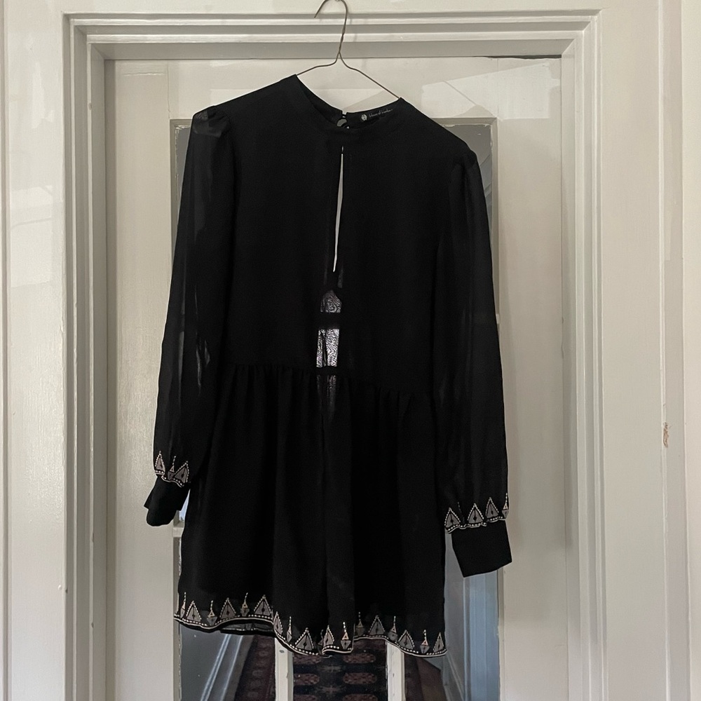 PacSun black romper with tribal details